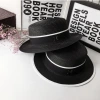 Fashionable M-label sun hats, straw hats, sun-protective hats, women's summer outings, sun hats, black British flat-topped top hats, a trend Application Scenario